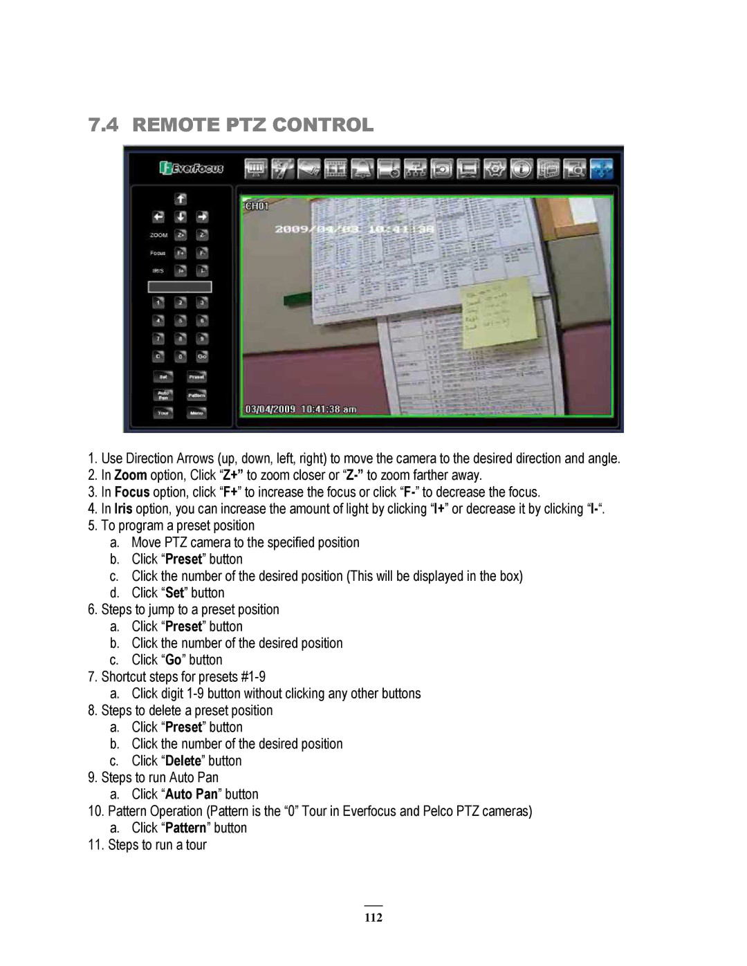 EverFocus 264x4, 264x2 instruction manual Remote PTZ Control 