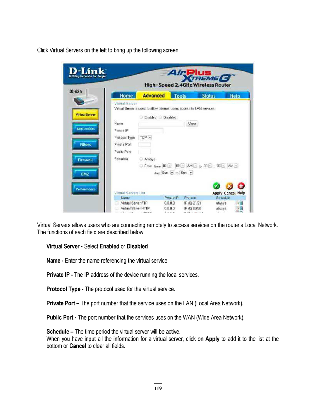 EverFocus 264x2, 264x4 instruction manual Virtual Server Select Enabled or Disabled 