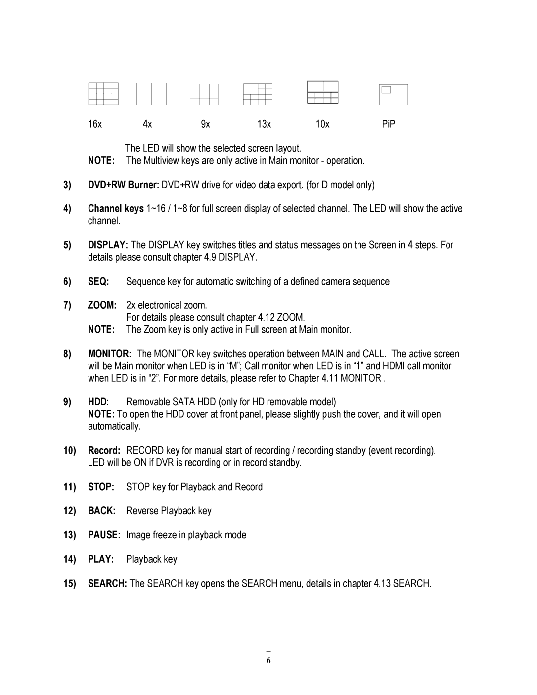 EverFocus 264x4, 264x2 instruction manual 16x 13x 10x 