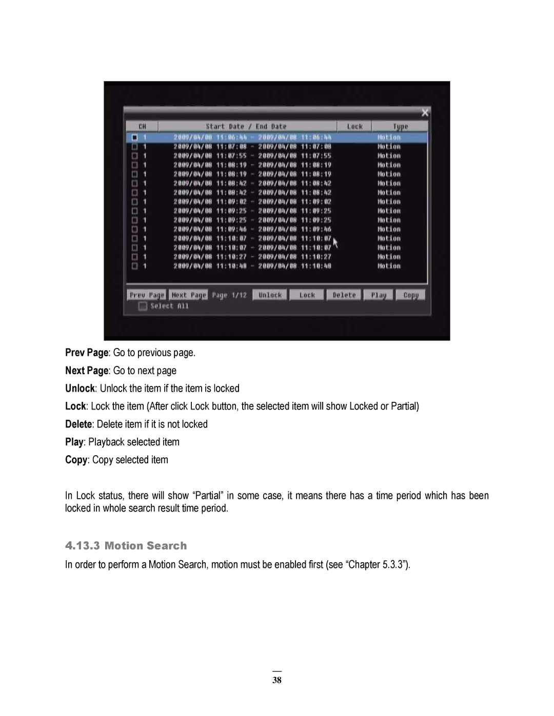 EverFocus 264x4, 264x2 instruction manual Motion Search 