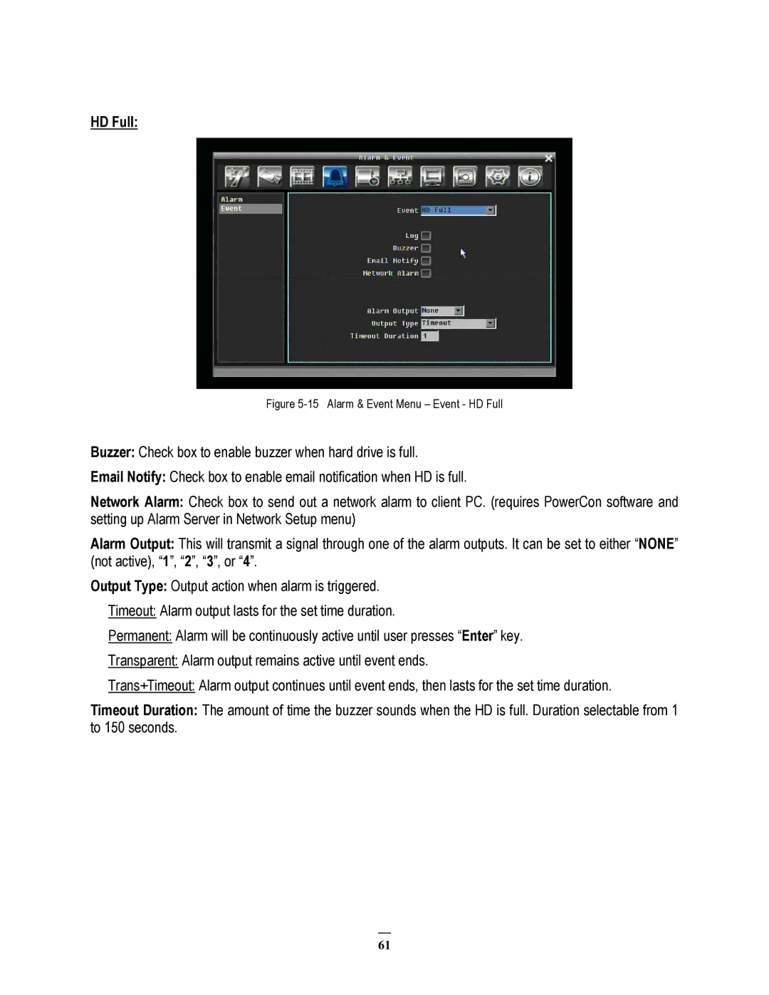 EverFocus 264x2, 264x4 instruction manual Alarm & Event Menu Event HD Full 