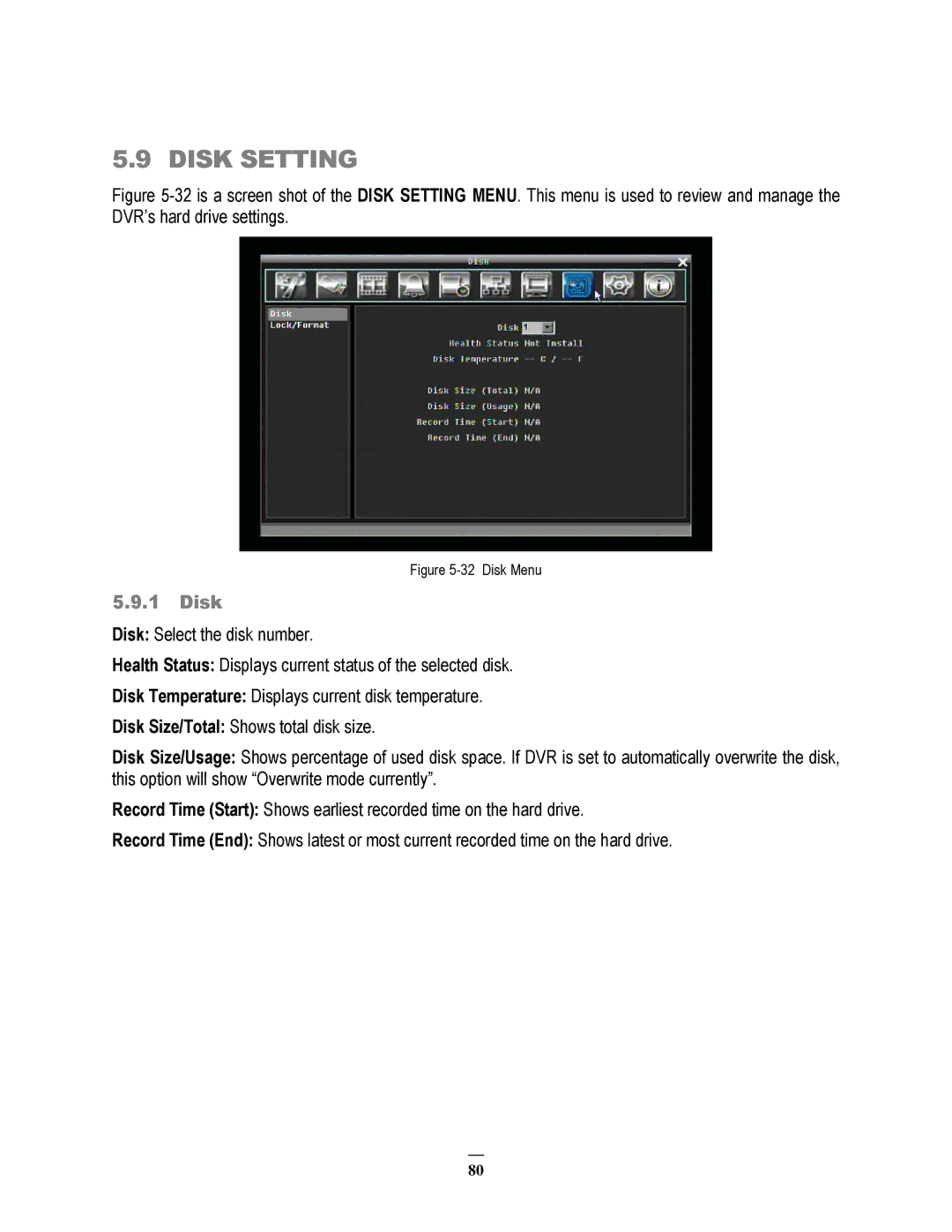 EverFocus 264x4, 264x2 instruction manual Disk Setting 