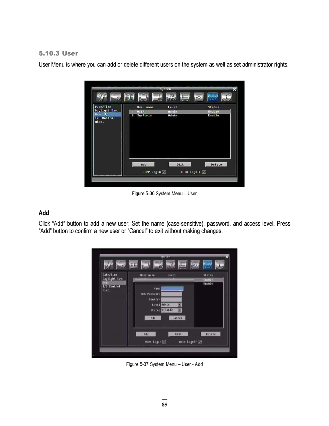 EverFocus 264x2, 264x4 instruction manual User, Add 