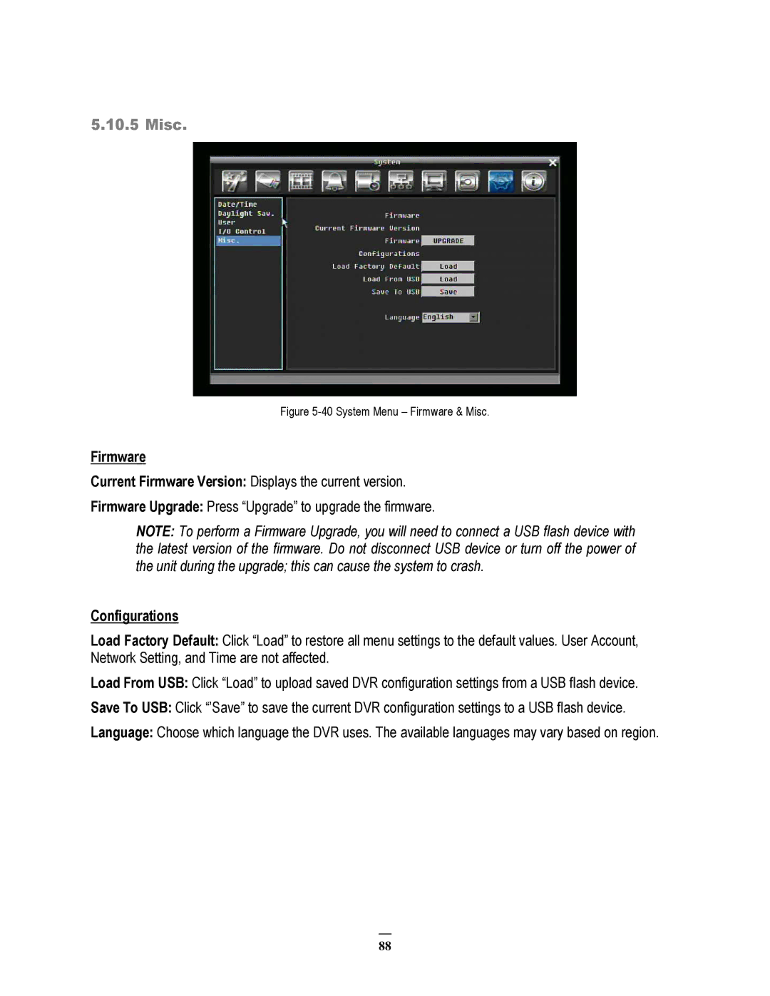 EverFocus 264x4, 264x2 instruction manual Misc, Firmware, Configurations 