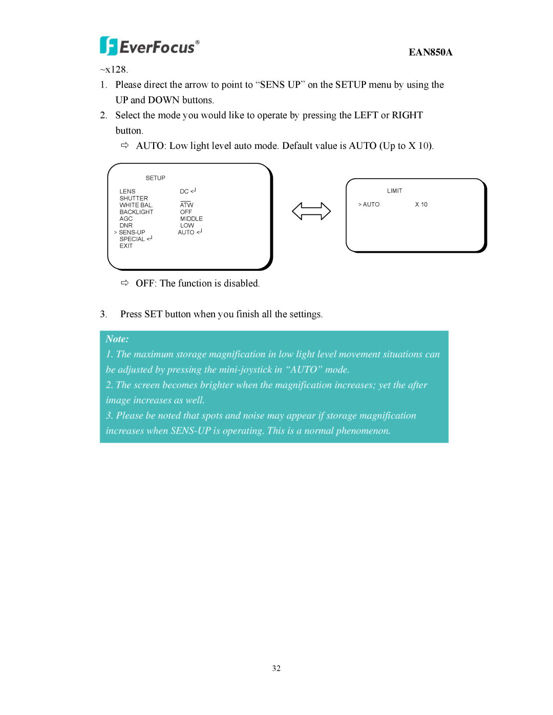 EverFocus EAN850A user manual 