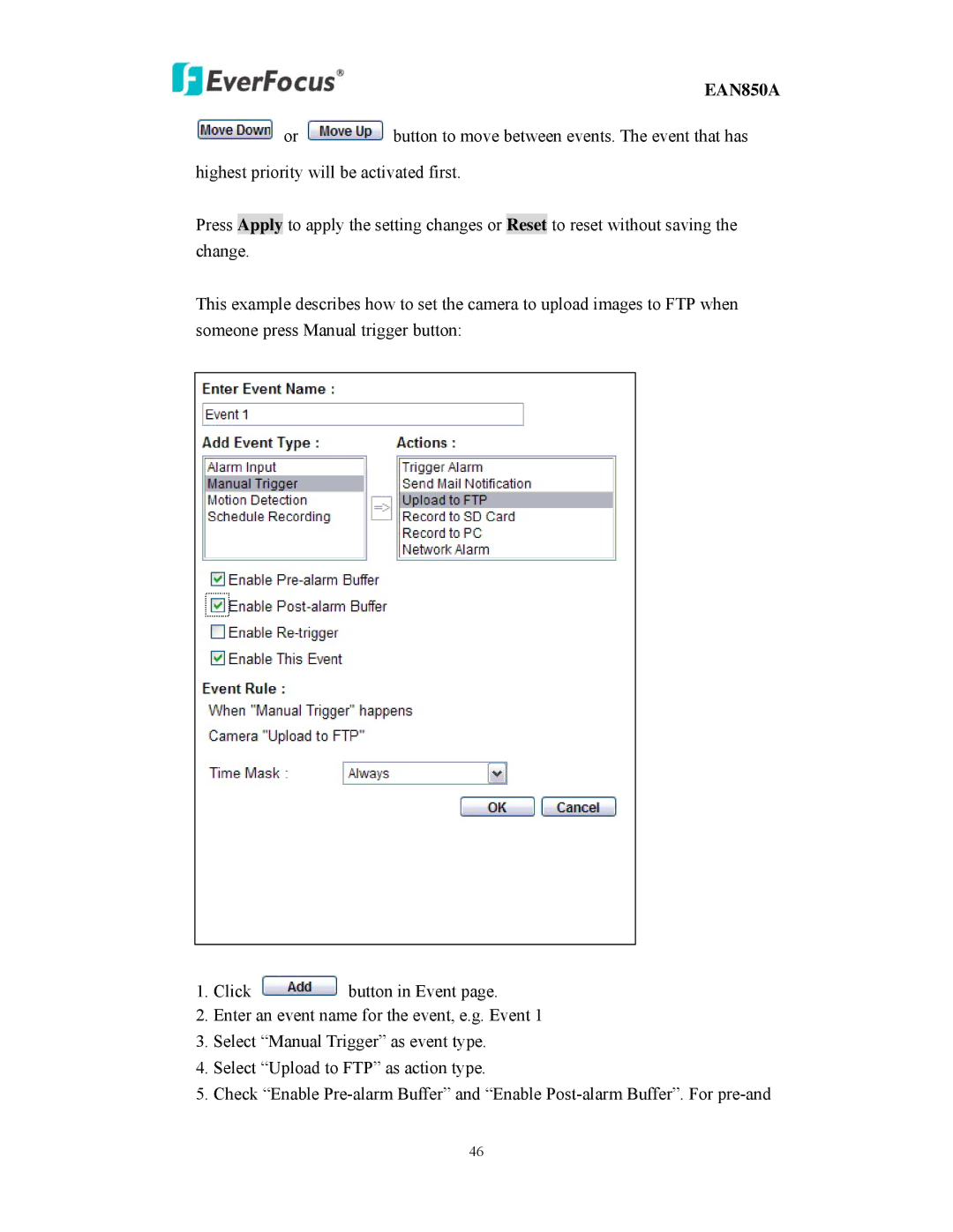 EverFocus EAN850A user manual 