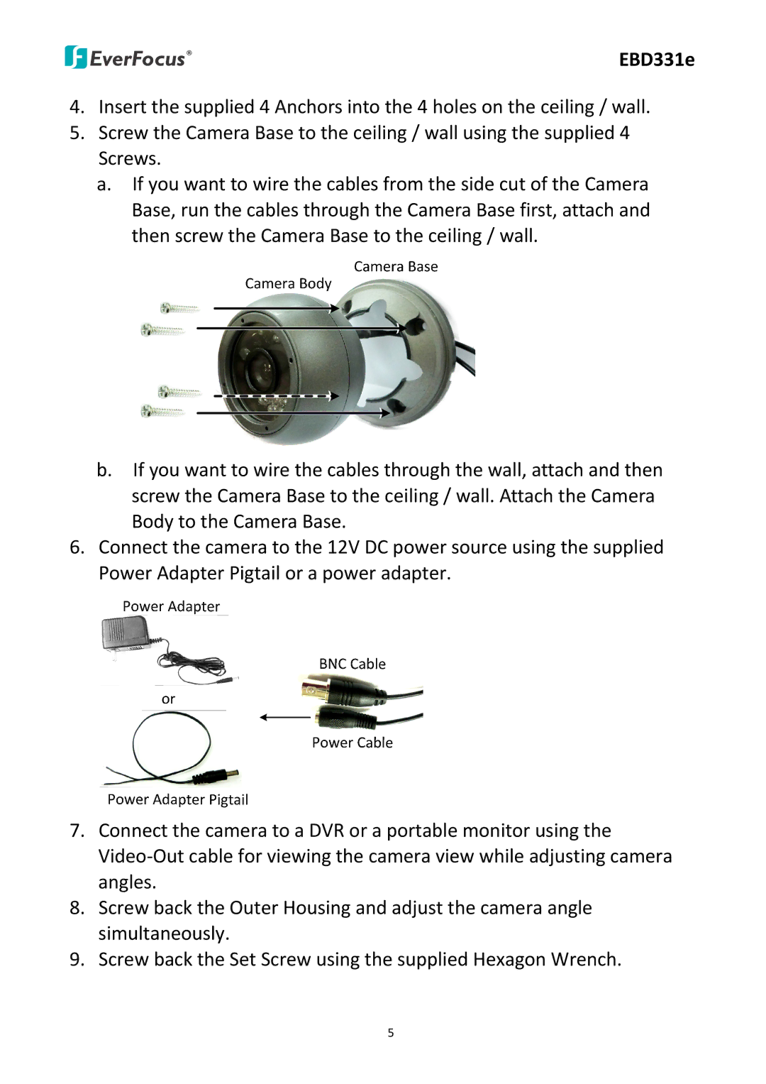 EverFocus EBD331e user manual 