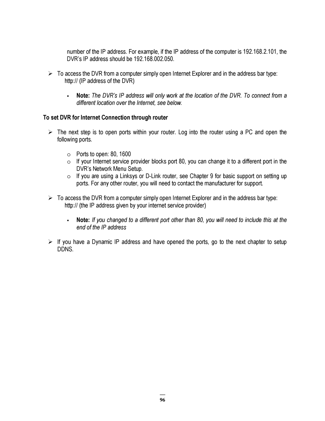 EverFocus ECOR264-8F1, ECOR264-8D1, ECOR264-4D1, ECOR264-4F1 user manual To set DVR for Internet Connection through router 