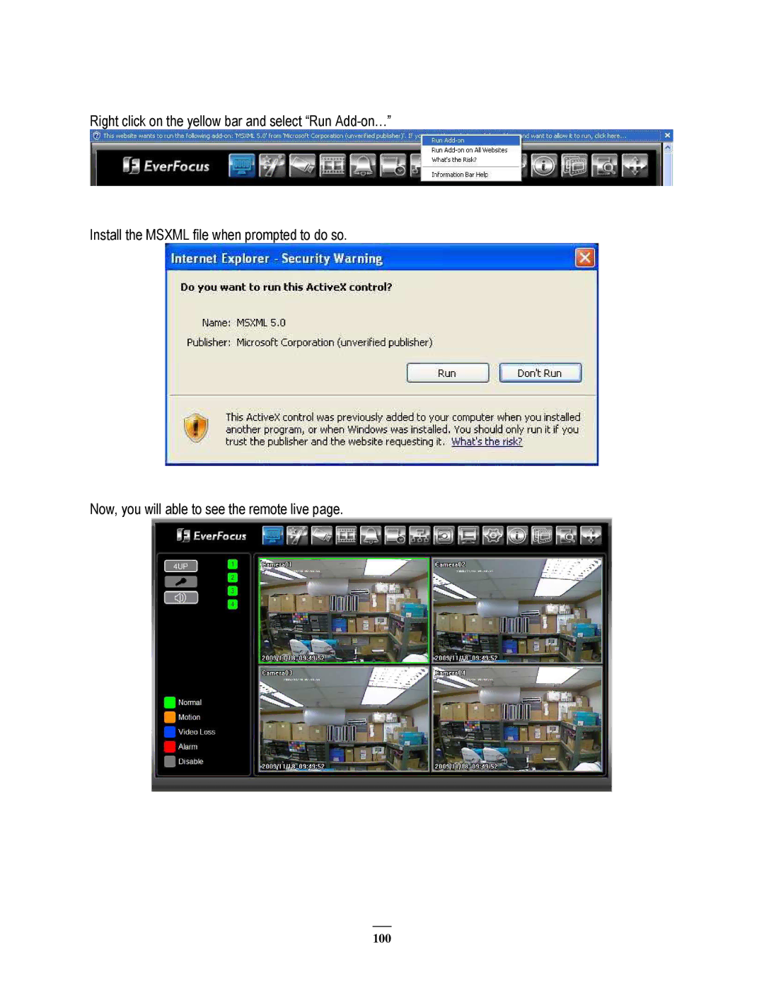 EverFocus ECOR264-8F1, ECOR264-8D1, ECOR264-4D1, ECOR264-4F1 user manual 100 