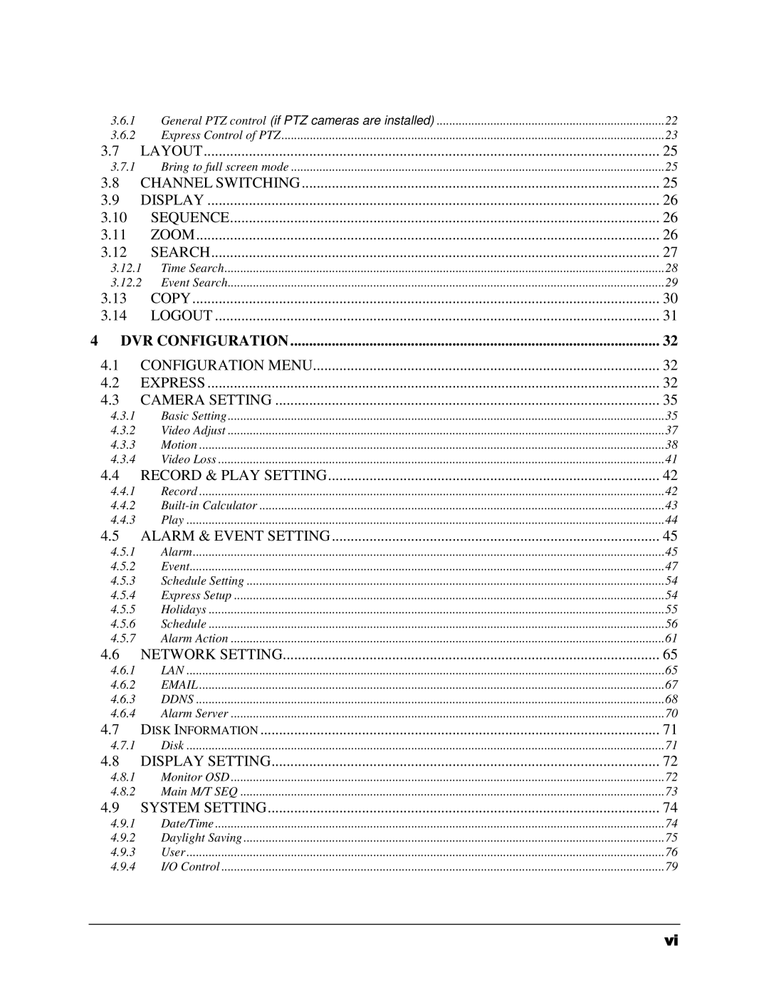 EverFocus ECOR264-4F1, ECOR264-8F1, ECOR264-8D1, ECOR264-4D1 user manual General PTZ control if PTZ cameras are installed 