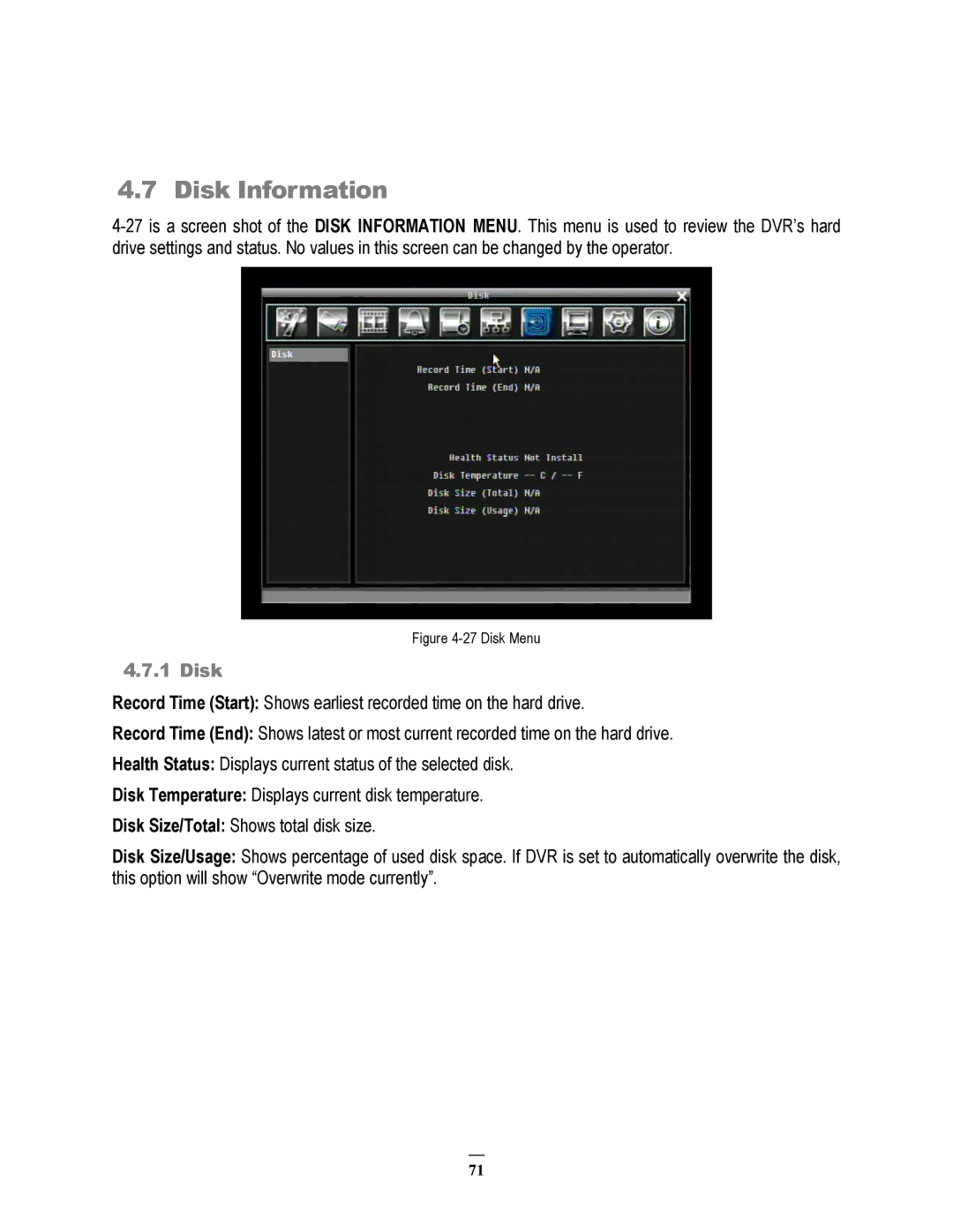 EverFocus ECOR264-4F1, ECOR264-8F1, ECOR264-8D1, ECOR264-4D1 user manual Disk Information 