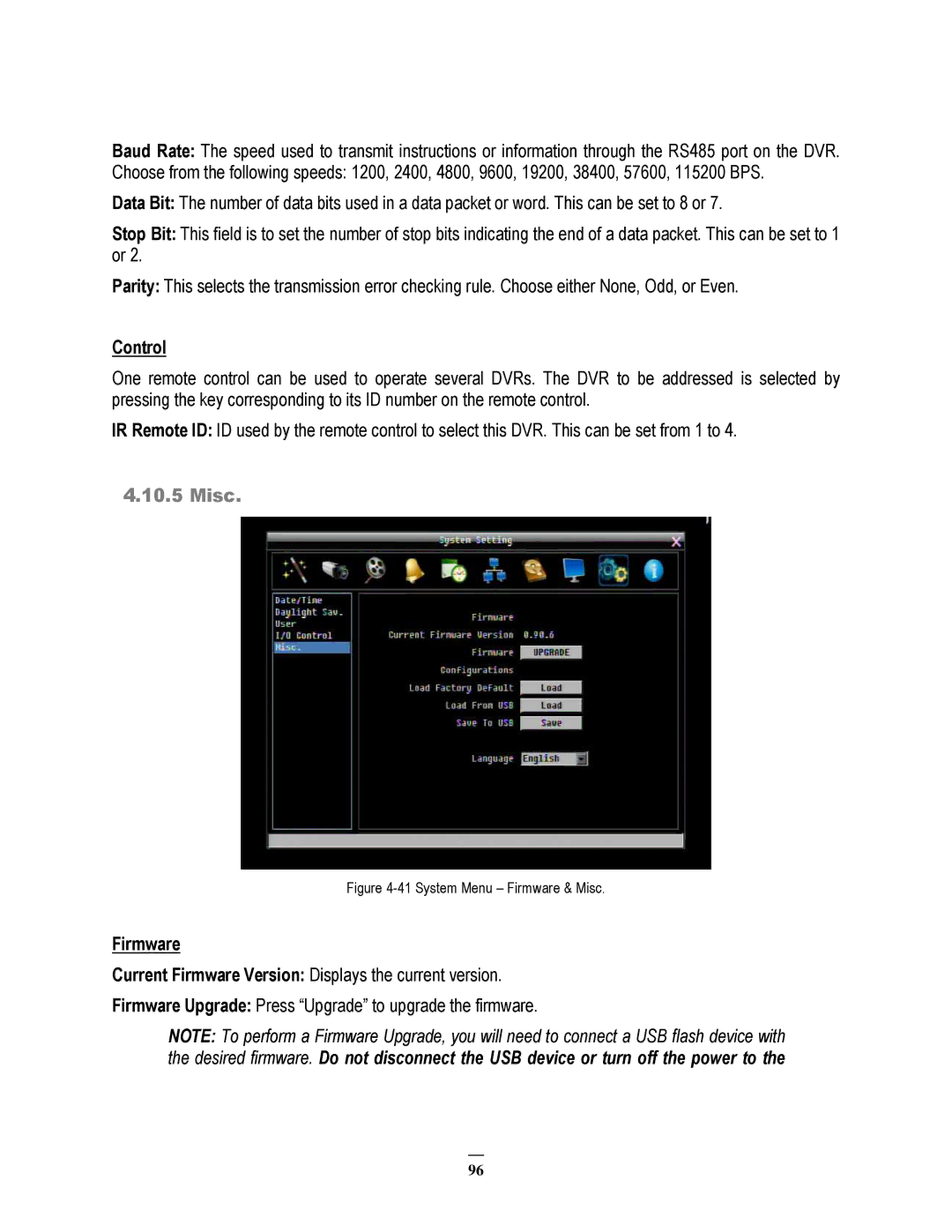 EverFocus ECOR264-16X1, ECOR264-9X1, ECOR264-4X1 user manual Control, Misc, Firmware 