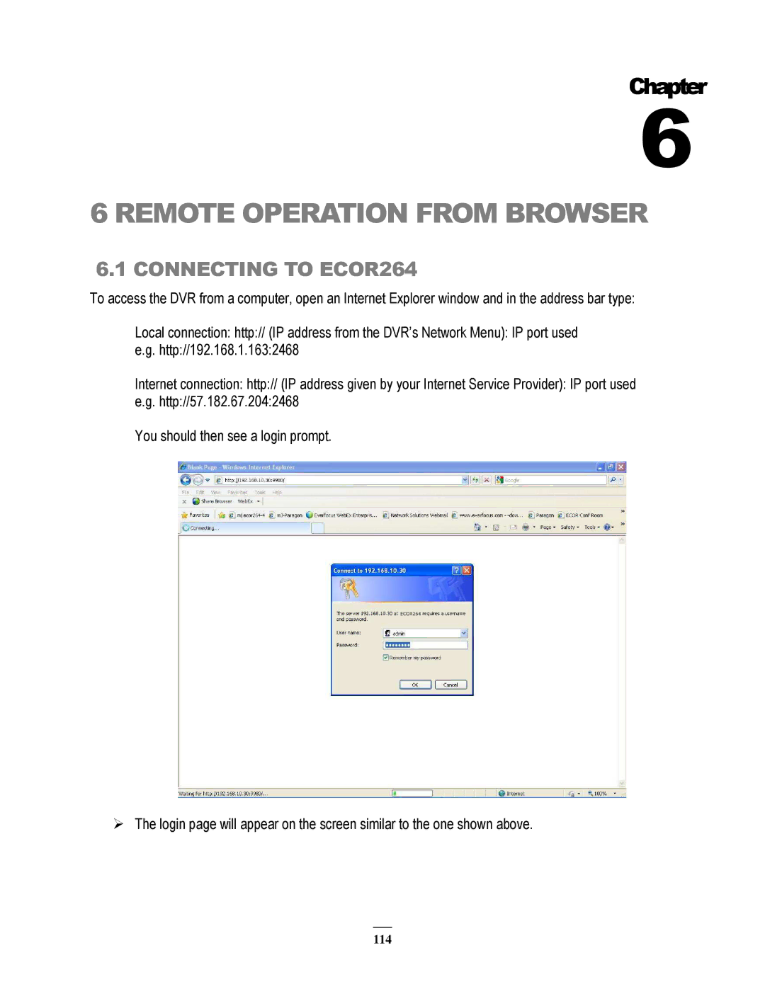 EverFocus ECOR264-16X1, ECOR264-9X1, ECOR264-4X1 user manual Remote Operation from Browser, Connecting to ECOR264 