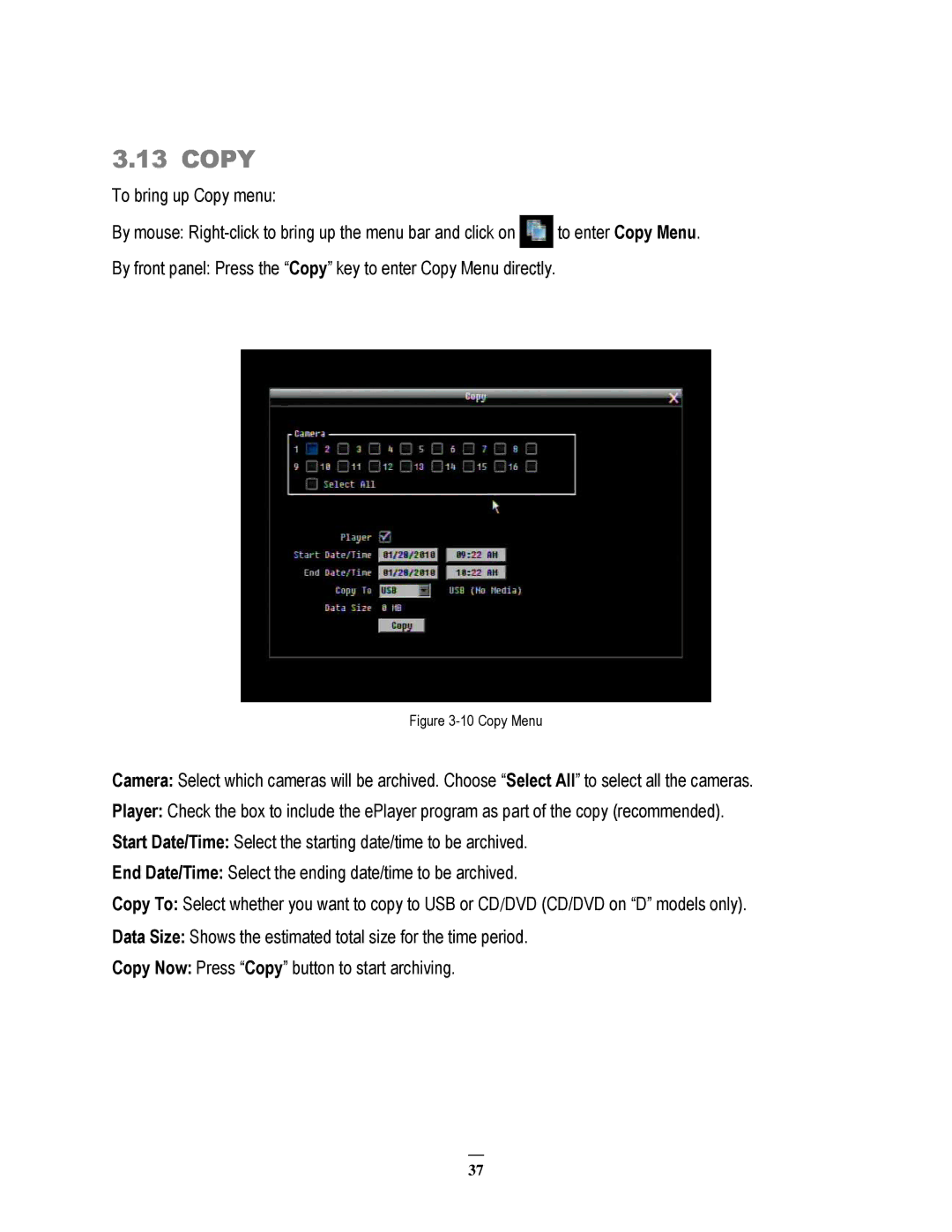 EverFocus ECOR264-9X1, ECOR264-4X1, ECOR264-16X1 user manual Copy Menu 