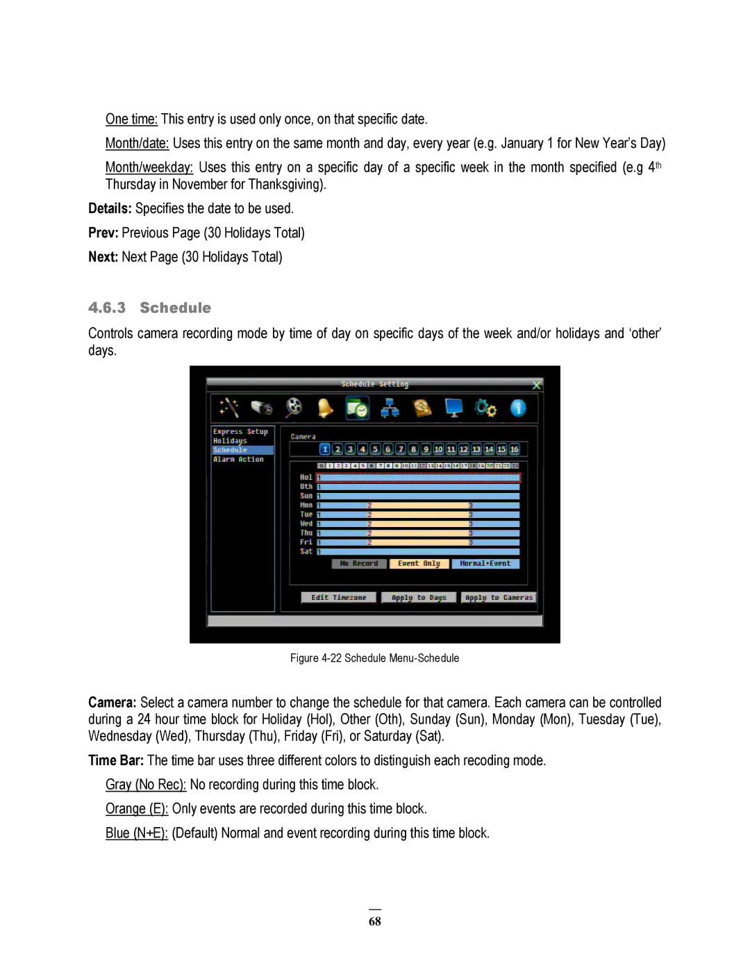 EverFocus ECOR264-4X1, ECOR264-9X1, ECOR264-16X1 user manual Schedule Menu-Schedule 