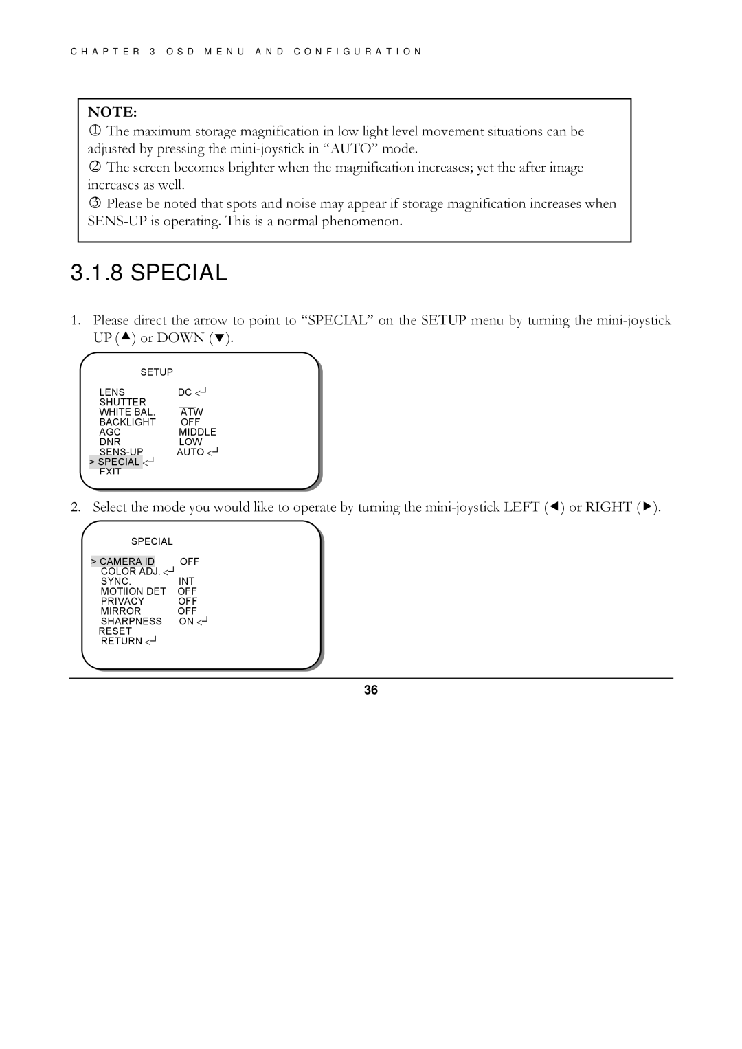 EverFocus ED560 manual Special 