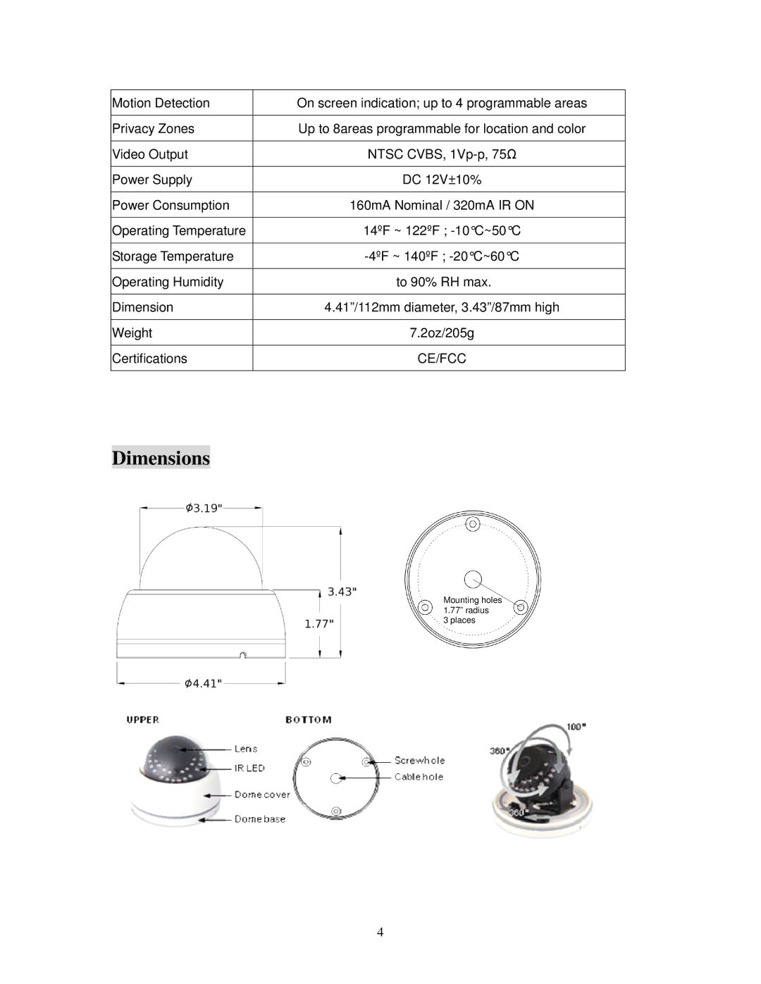 EverFocus ED640 specifications Dimensions 