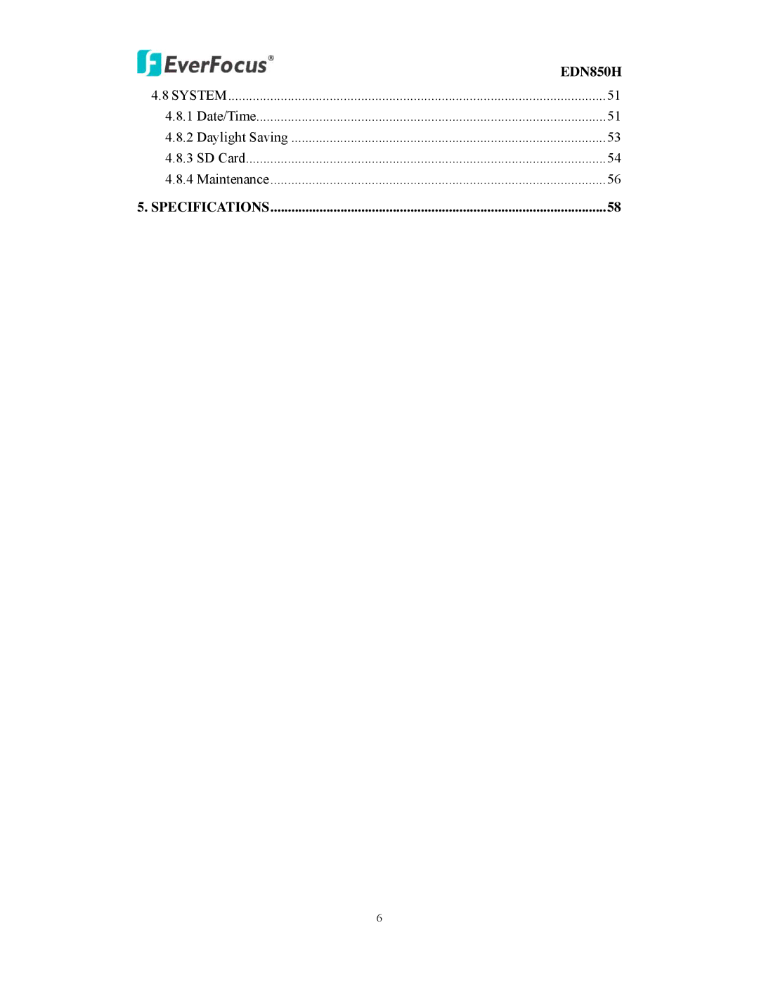 EverFocus EDN850H user manual 