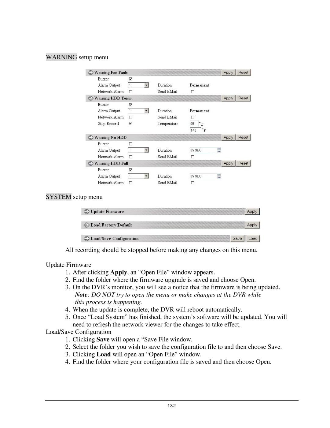 EverFocus EDSR 110, EDR 410, EDR 810, 920 instruction manual 132 