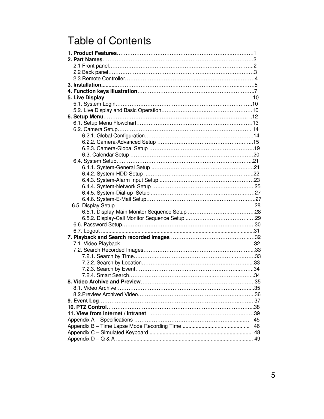 EverFocus eDR1680 Series operating instructions Table of Contents 