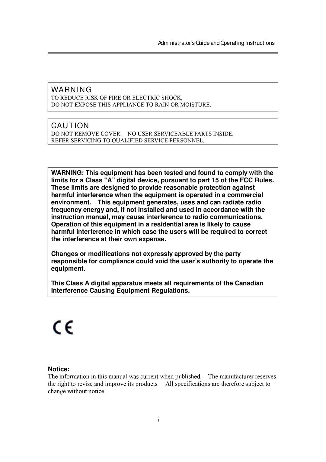 EverFocus eDR400 operating instructions Administrator’s Guide and Operating Instructions 