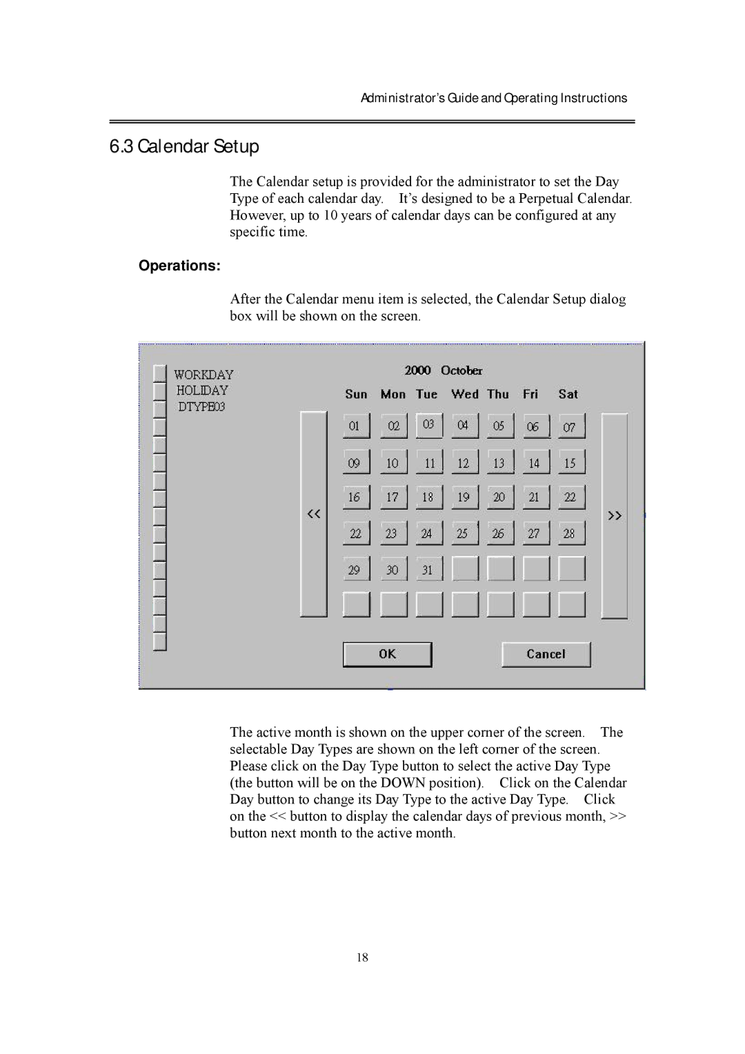 EverFocus eDR400 operating instructions Calendar Setup 