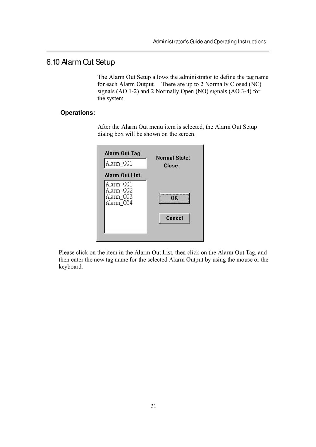 EverFocus eDR400 operating instructions Alarm Out Setup 