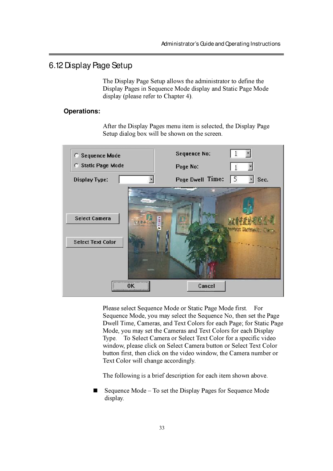 EverFocus eDR400 operating instructions Display Page Setup 