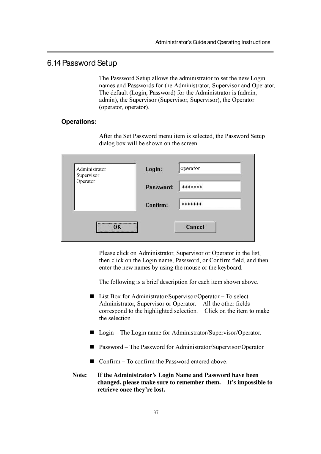 EverFocus eDR400 operating instructions Password Setup 