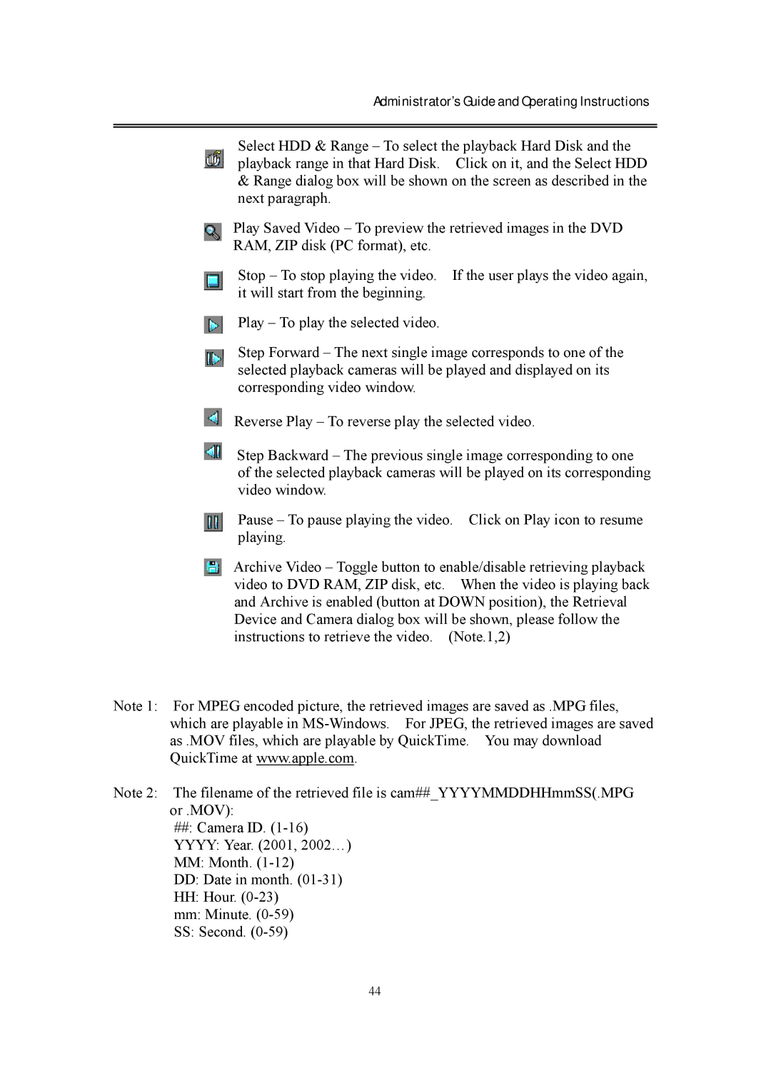 EverFocus eDR400 operating instructions Administrator’s Guide and Operating Instructions 