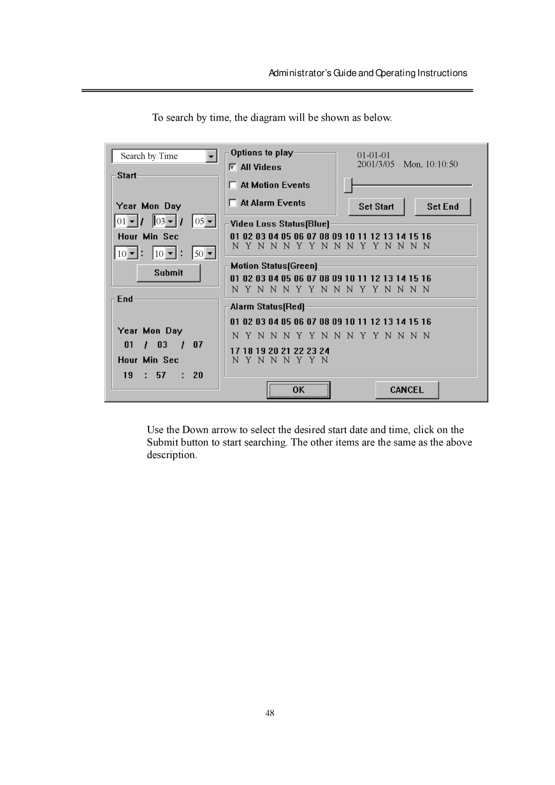 EverFocus eDR400 operating instructions To search by time, the diagram will be shown as below 