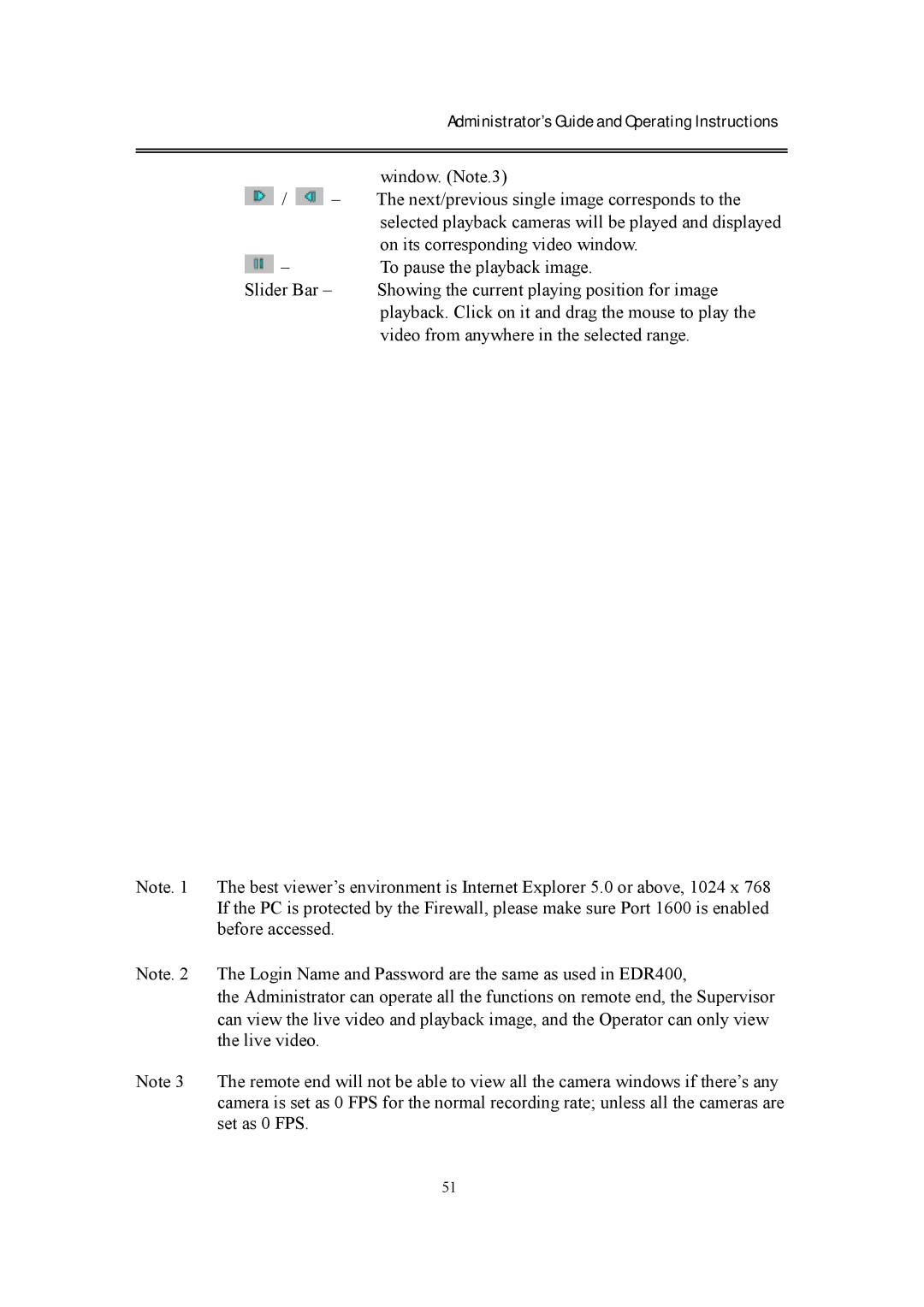 EverFocus eDR400 operating instructions Administrator’s Guide and Operating Instructions 