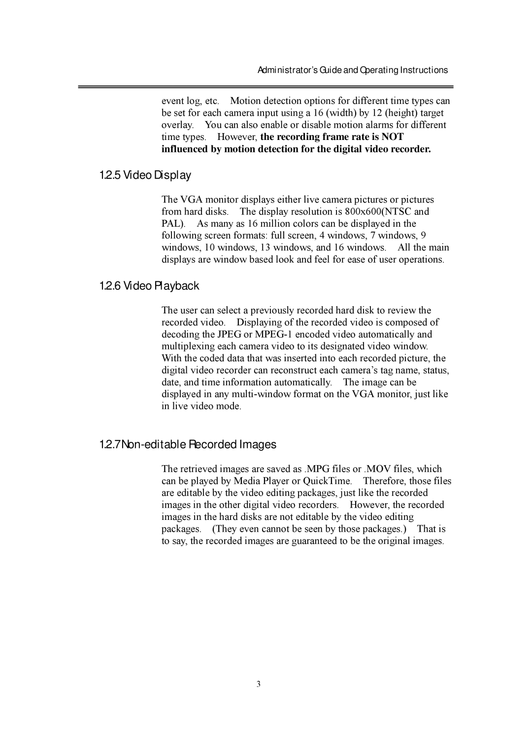 EverFocus eDR400 operating instructions Video Display 