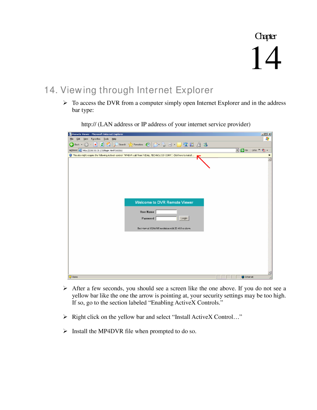 EverFocus EDR410H, EDR810H, EDR810M, EDR410M instruction manual Viewing through Internet Explorer 