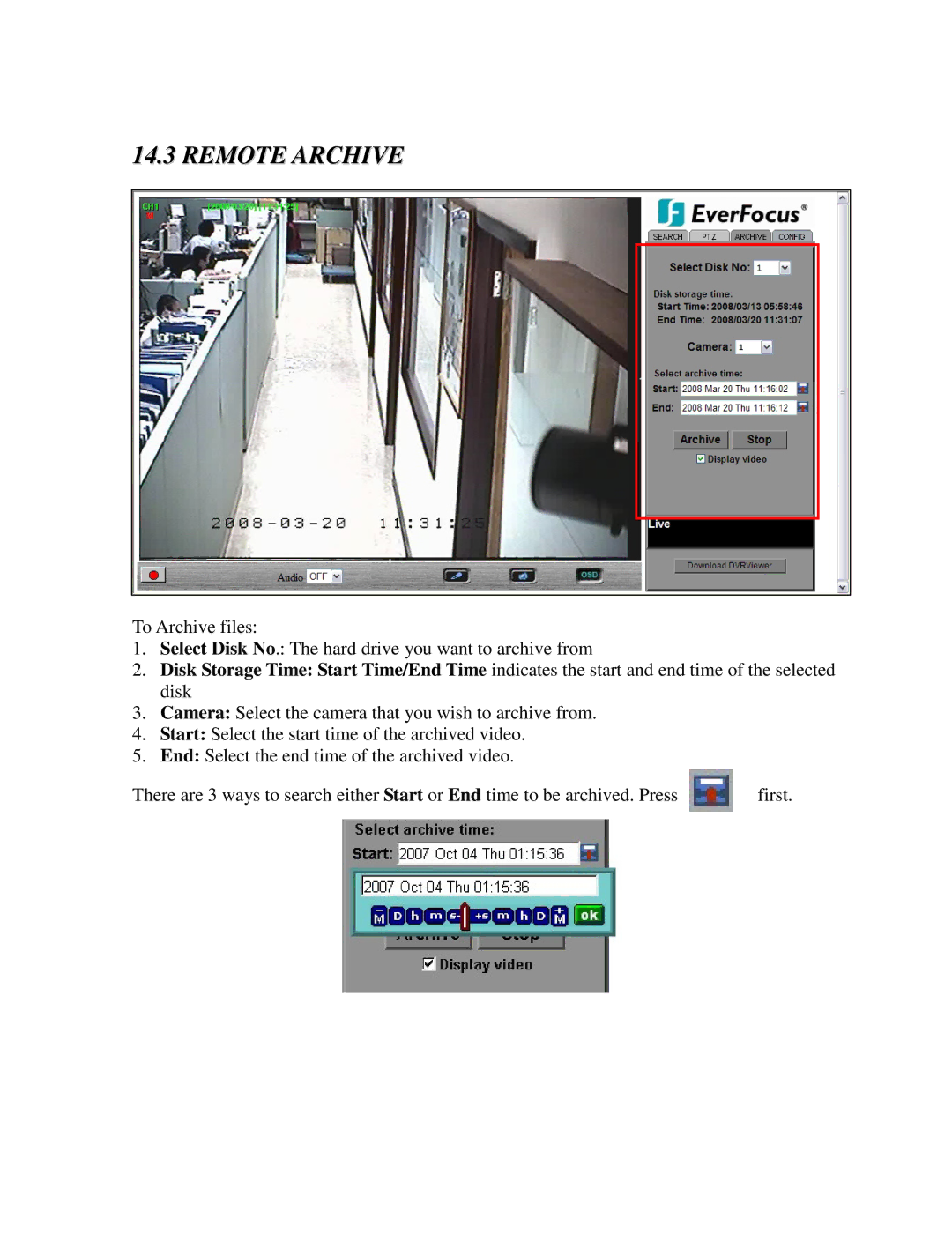 EverFocus EDR810M, EDR810H, EDR410H, EDR410M instruction manual Remote Archive 