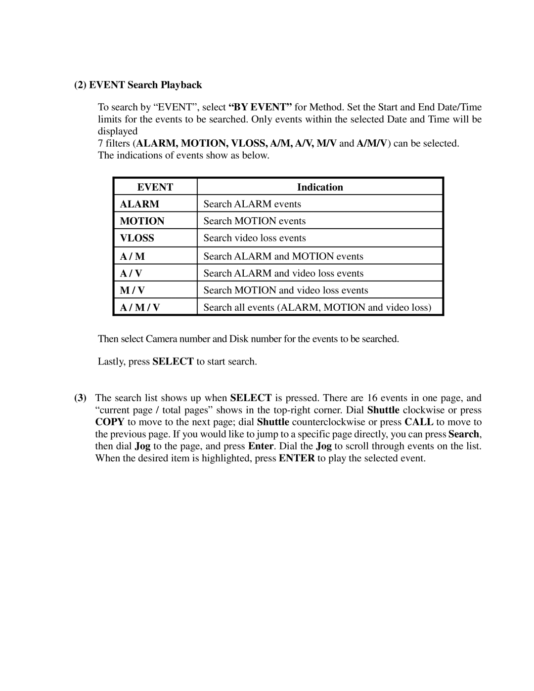 EverFocus EDR410M, EDR810H, EDR410H, EDR810M instruction manual Event, Alarm, Motion, Vloss 