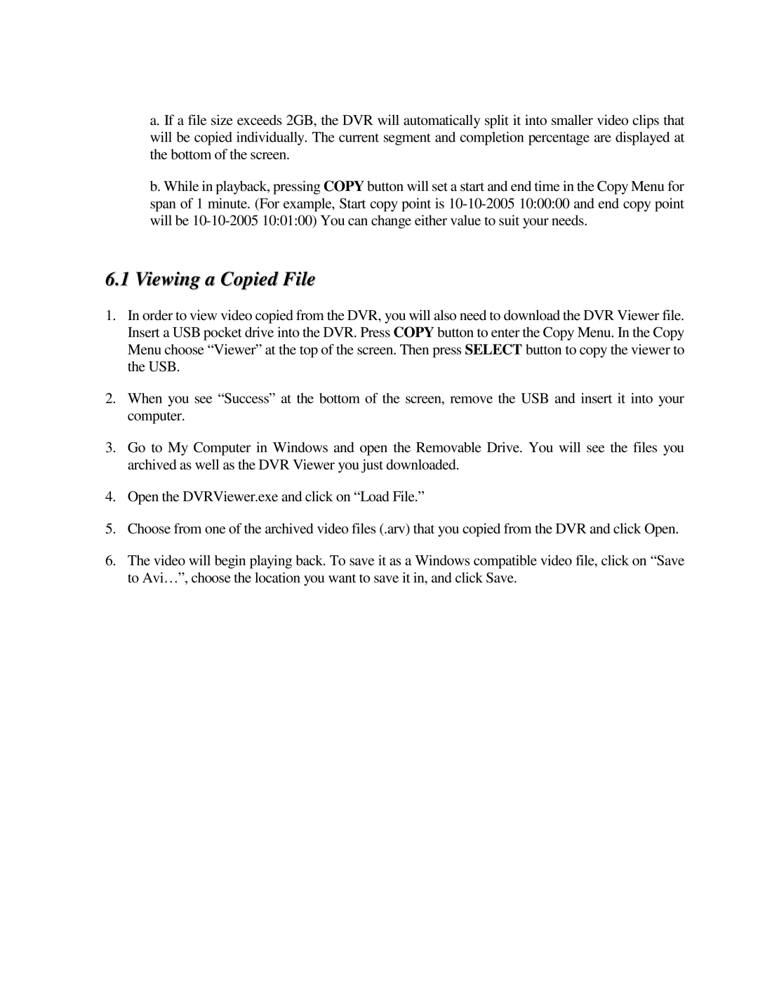 EverFocus EDR410M, EDR810H, EDR410H, EDR810M instruction manual Viewing a Copied File 