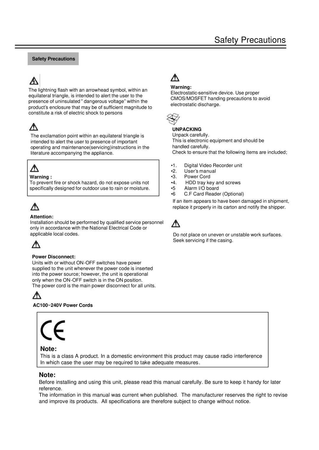 EverFocus EDSR-600, EDSR-400 instruction manual Power Disconnect 