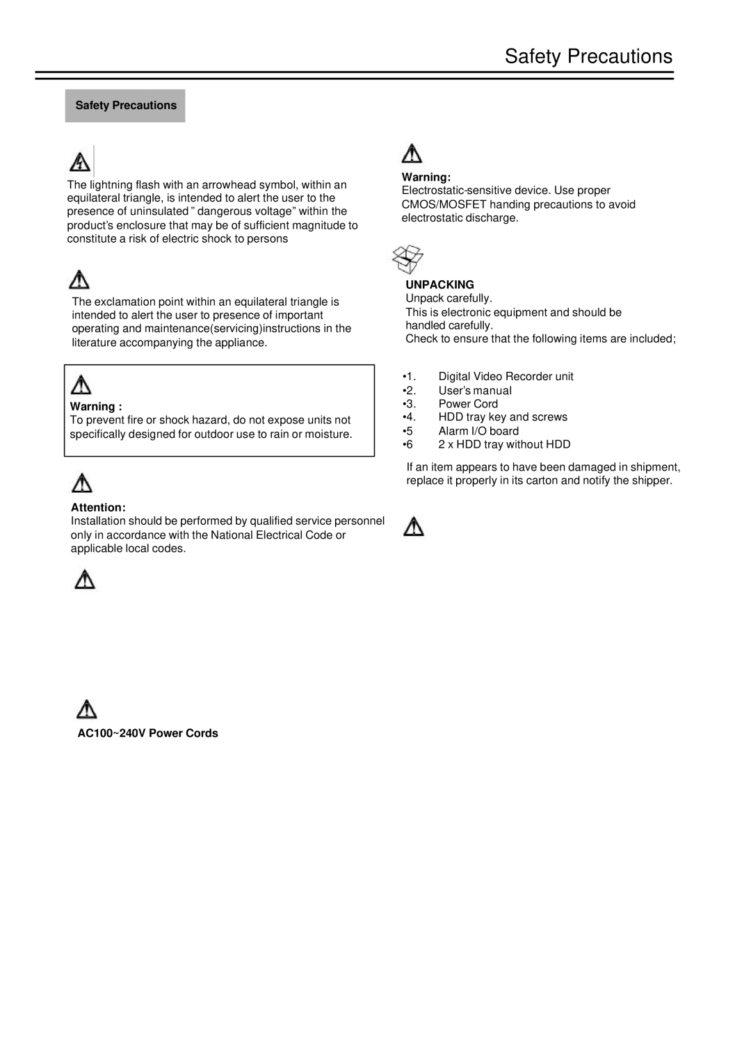 EverFocus EDSR-1600, EDSR-900 instruction manual Power Disconnect 