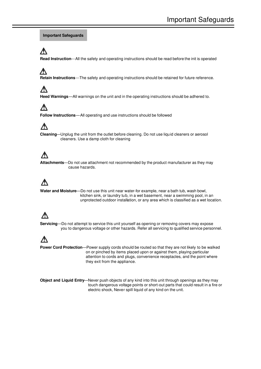 EverFocus EDSR-900, EDSR-1600 instruction manual Important Safeguards 