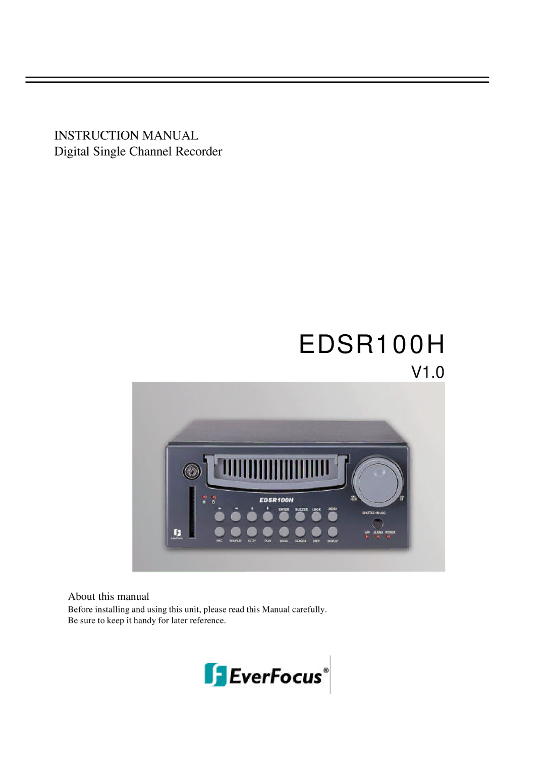 EverFocus EDSR100H instruction manual 