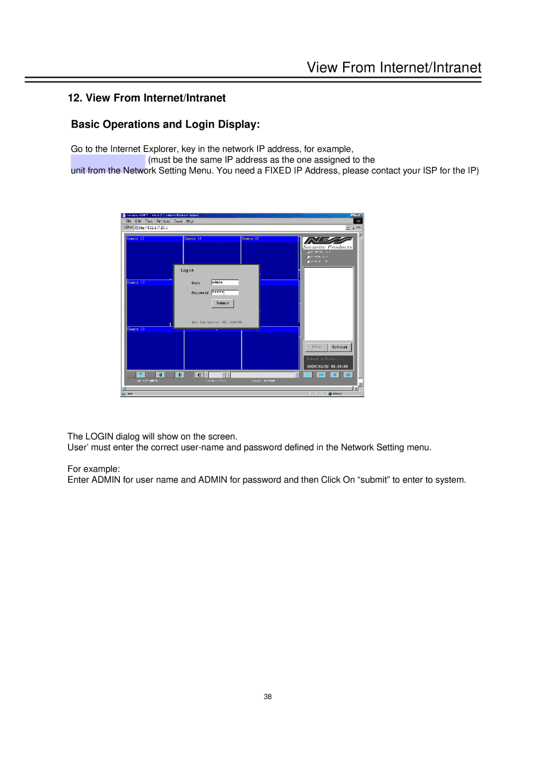 EverFocus EDSR1600 instruction manual View From Internet/Intranet 