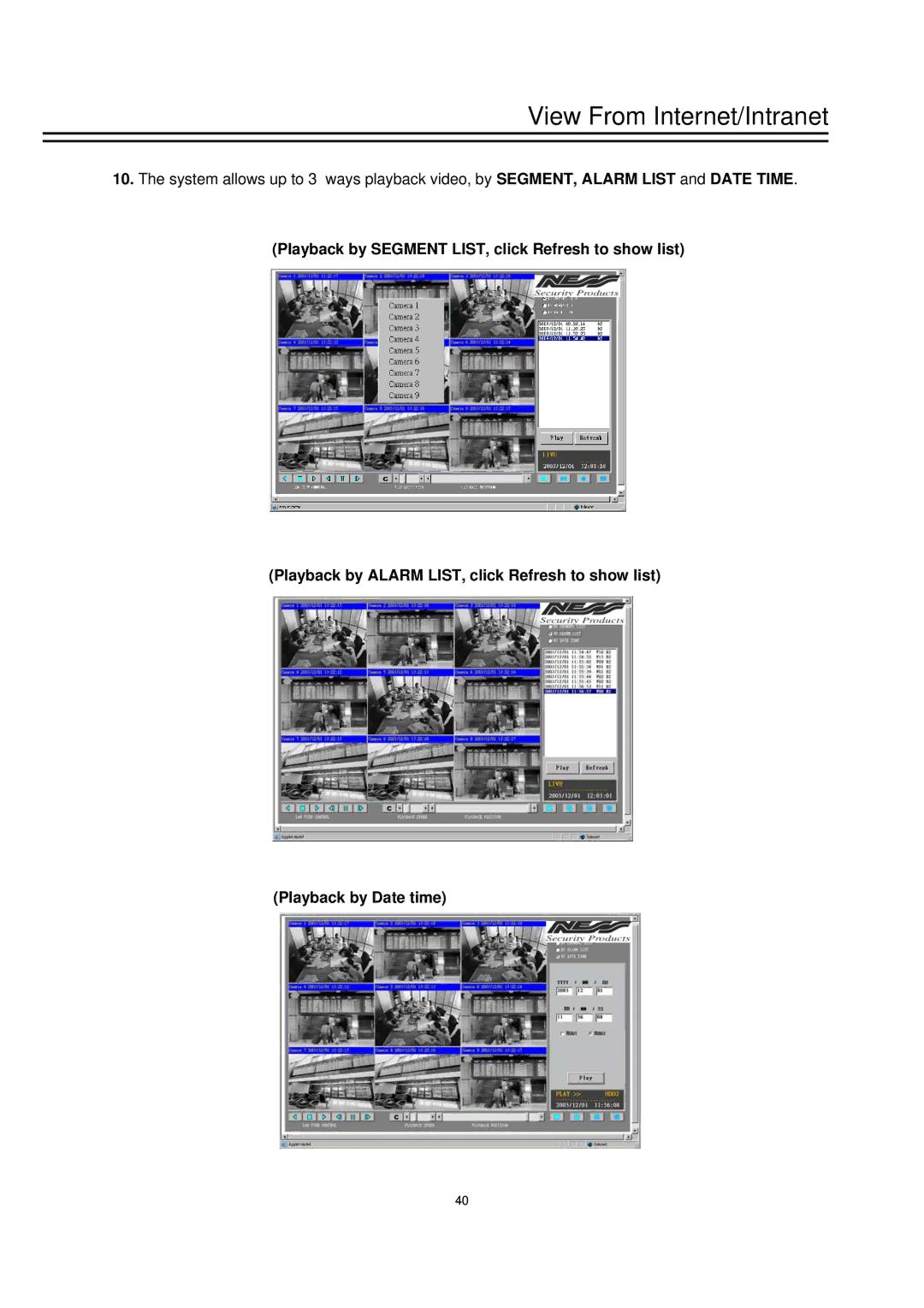 EverFocus EDSR1600 instruction manual View From Internet/Intranet 