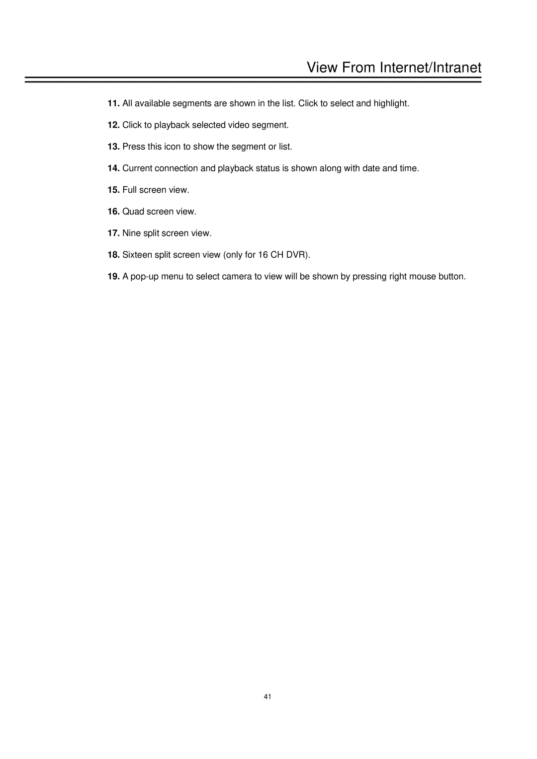 EverFocus EDSR1600 instruction manual View From Internet/Intranet 