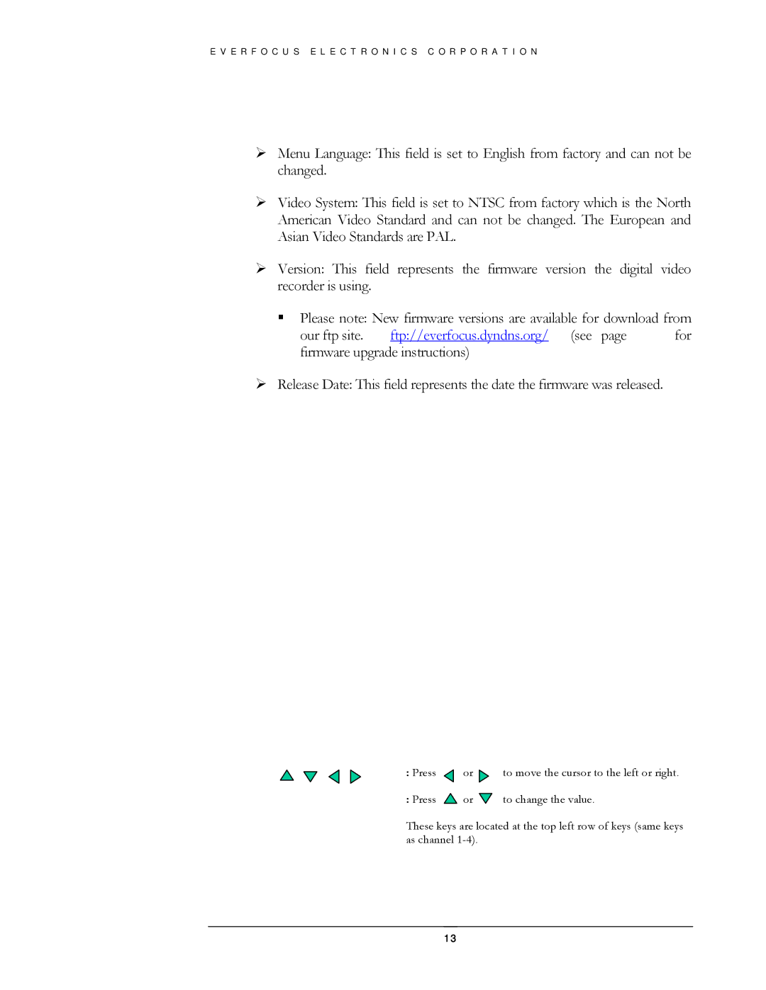 EverFocus EDSR400H instruction manual Ftp//everfocus.dyndns.org 