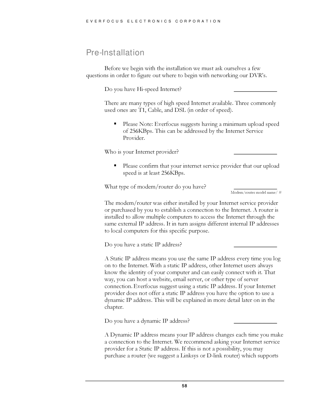 EverFocus EDSR400H instruction manual Pre-Installation 