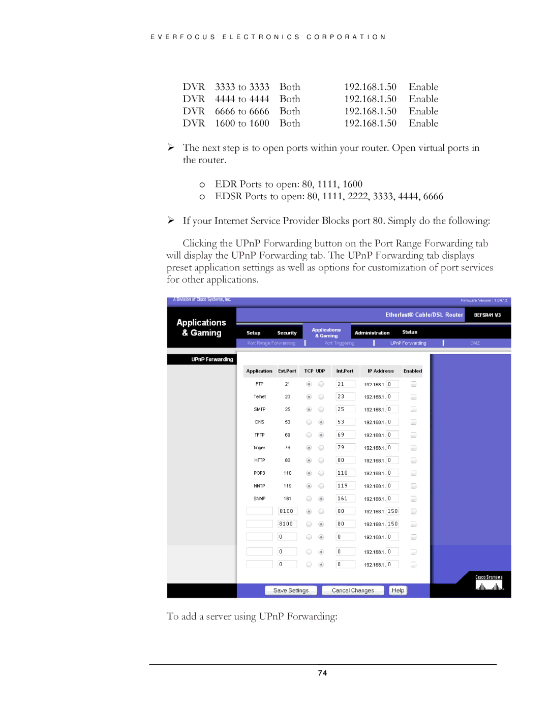 EverFocus EDSR400H instruction manual to Both 192.168.1.50 