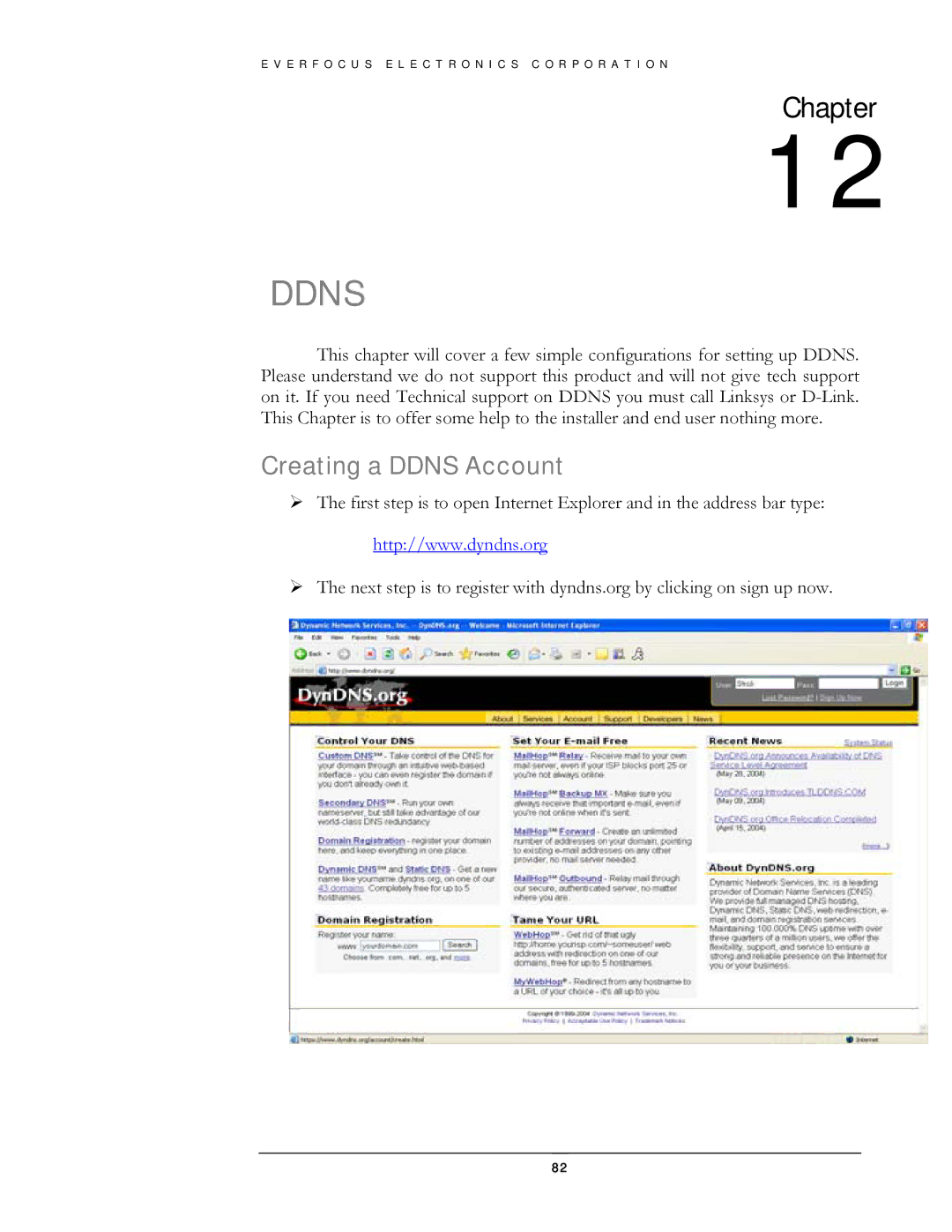 EverFocus EDSR400H instruction manual Creating a Ddns Account 