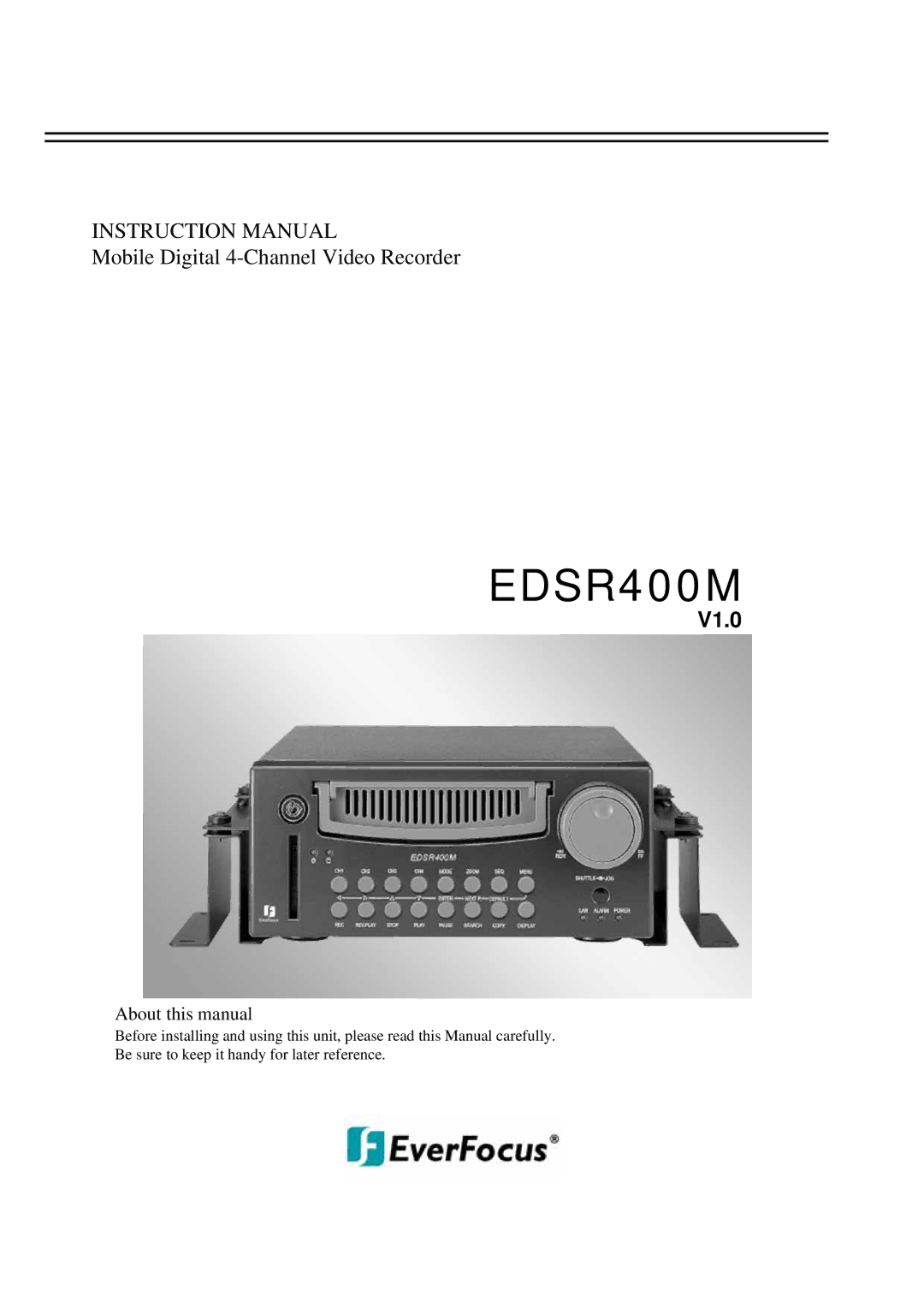 EverFocus EDSR400M instruction manual 