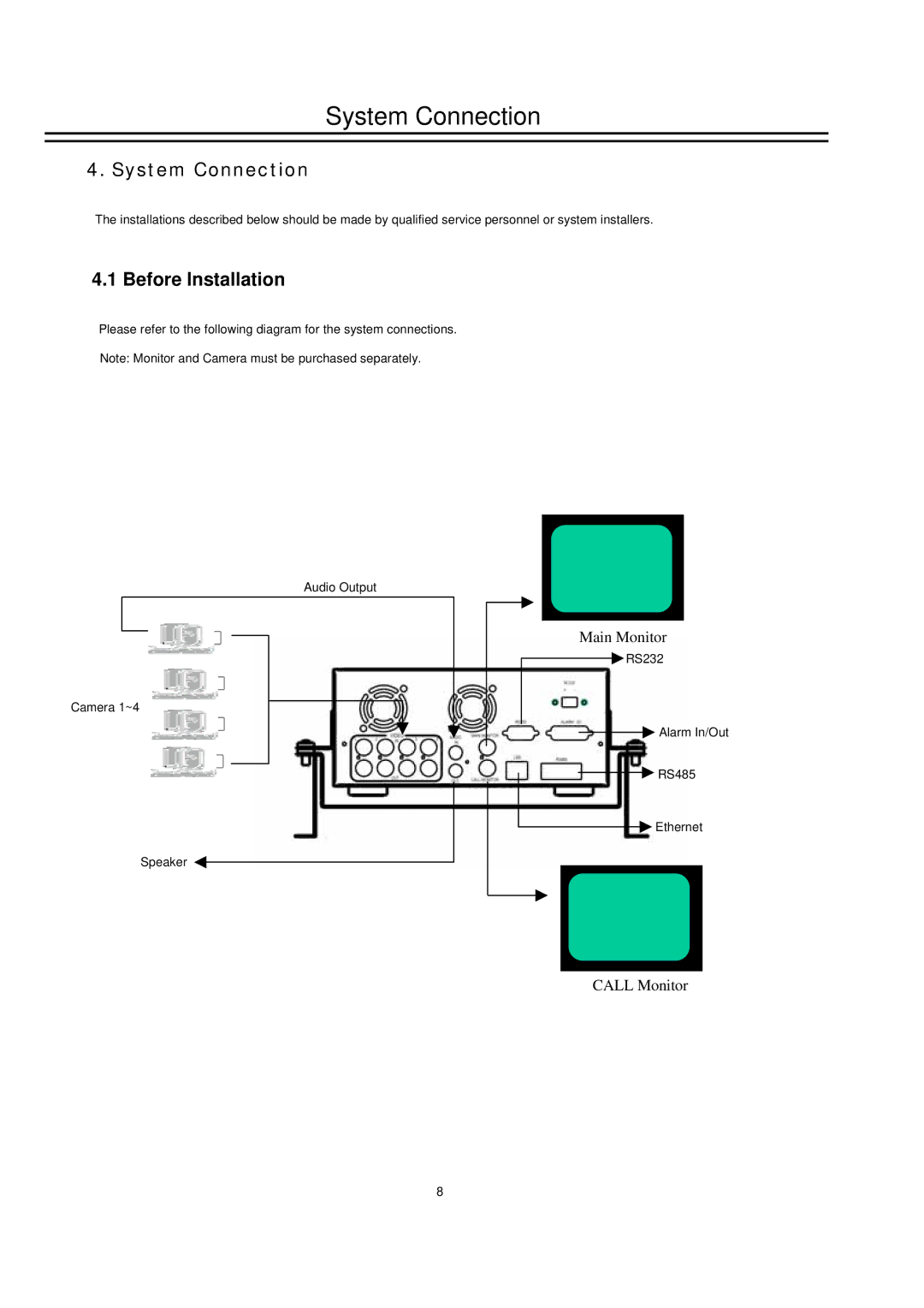 EverFocus EDSR400M instruction manual System Connection, Before Installation 